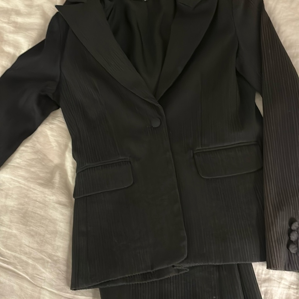 Black Ciello Couture ribbed  black suit